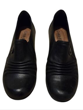 Women’s 8.5M Rockport Cobb Hill Adele Black Ruched Leather Slip-On